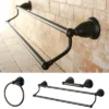 3pc Traditional Solid Brass Oil Rubbed Bronze Double Towel Bar Bath Accessory Set - Kingston Brass -Lunara Bath Store GUEST 34098a06 3ced 4d12 8e88 3c3db07cec26