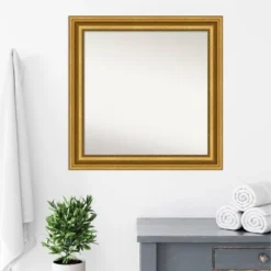 32" X 32" Non-Beveled Parlor Bathroom Wall Mirror Gold - Amanti Art 17 32" X 32" Non-Beveled Parlor Bathroom Wall Mirror Gold - Amanti Art -Lunara Bath Store GUEST 34892507 7bab 4496 83ae 6b8a98059264