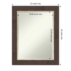 Amanti Art Lined Bronze Petite Bevel Bathroom Wall Mirror 29 X 23 In. -Lunara Bath Store GUEST 359a400e 4d7f 4c72 9190 0072aae340ab