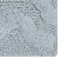 Link Bath Rug 220 GSF Soft Plush Cotton Non Skid Back Light Blue By Knightsbridge