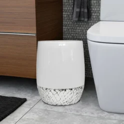 Small Round Plastic Vintage Bathroom Wastebasket - Nu Steel -Lunara Bath Store GUEST 3a77e60c aba6 4a8c 9d67 a252d016a73c