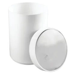 MDesign Plastic Small Round Trash Can Wastebasket, Swing Lid -Lunara Bath Store GUEST 3b89e2b0 09b8 4939 b8ac 0918e8bdd230