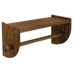 Home Basics Quick Install Rustic Pine Wood Wall Mounted Paper Towel Holder With Flat Top, Brown -Lunara Bath Store GUEST 3be9b9dd ef74 4957 a087 363779657447