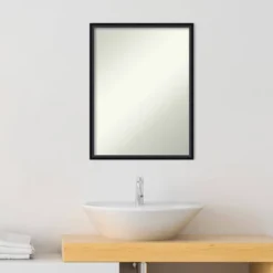 19" X 25" Non-Beveled Lucie Wood Bathroom Wall Mirror Black - Amanti Art -Lunara Bath Store GUEST 3d13c9c4 06da 443a 8d84 9e41bc60111e