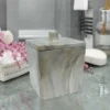 Stone Hedge Resin Decorative Bathroom Vanity Countertop Storage Organizer Canister Jar - Nu Steel -Lunara Bath Store GUEST 3da6c918 b4a6 4343 bf0d 9cb2df07b78c