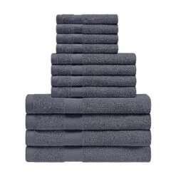 Modern Eco-Friendly Cotton Absorbent 12-Piece Assorted Towel Set - Blue Nile Mills -Lunara Bath Store GUEST 3f48d3f7 7ba4 41a3 bae5 7608e9c78206