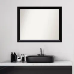 31" X 25" Non-Beveled Steinway Black Scoop Wood Bathroom Wall Mirror - Amanti Art 14 31" X 25" Non-Beveled Steinway Black Scoop Wood Bathroom Wall Mirror - Amanti Art -Lunara Bath Store GUEST 3f665755 3c32 48aa 8250 12165e8c0450