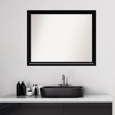 31" X 25" Non-Beveled Steinway Black Scoop Wood Bathroom Wall Mirror - Amanti Art 7 31" X 25" Non-Beveled Steinway Black Scoop Wood Bathroom Wall Mirror - Amanti Art - Image 5