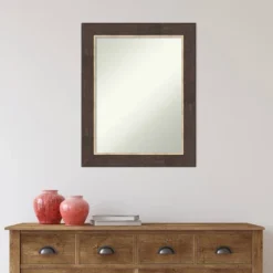 23" X 29" Non-Beveled Lined Bathroom Wall Mirror Bronze - Amanti Art -Lunara Bath Store GUEST 4142365c 55b5 4441 9cb2 92e39a7f5b59