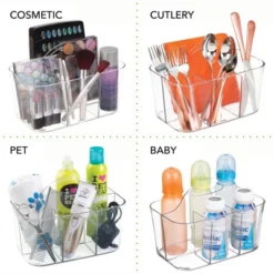 MDesign Plastic Nursery Storage Organizer Caddy Tote, Small -Lunara Bath Store GUEST 47089def 063a 4fc7 9c68 00c4d25732e1