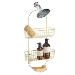 MDesign Steel Metal Curved Bathroom/Shower 2-Tier Caddy With Baskets -Lunara Bath Store GUEST 481275dc 8ce0 41bd 8760 d5cc92dfac9f