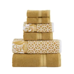 Modern Threads Reversible Yarn Dyed Jacquard Towel Set, Trefoil Filigree. -Lunara Bath Store GUEST 4eff811f ae3d 4998 871f dc697e446de4