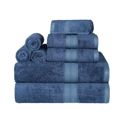 8 Piece Assorted Bath Towel Set, Rayon From Bamboo And Cotton, Ultra-Soft Plush Quick Drying, Solid Terry Towels With Dobby Border By Blue Nile Mills 10 8 Piece Assorted Bath Towel Set, Rayon From Bamboo And Cotton, Ultra-Soft Plush Quick Drying, Solid Terry Towels With Dobby Border By Blue Nile Mills - Image 8
