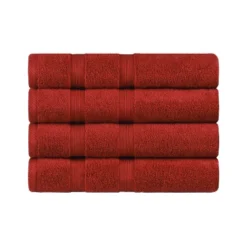 Smart Dry 4 Piece Plush Quick-Drying Highly-Absorbent Solid 100% Cotton Bath Towel Set By Blue Nile Mills -Lunara Bath Store GUEST 4fab83cd b97e 4cad 9e60 86a60189edb1