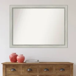 42" X 31" Non-Beveled Flair Patina Bathroom Wall Mirror Silver - Amanti Art -Lunara Bath Store GUEST 50764fbc ef0d 40c5 8b31 424c949a6cb3