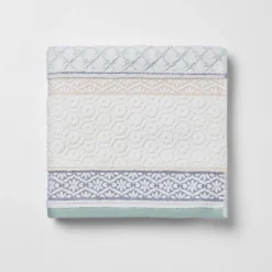 Pattern Filled Stripe Towel Blue - Threshold™ -Lunara Bath Store GUEST 50f19a60 e619 4f20 adcc 10d255eeb751