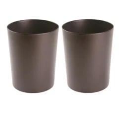 MDesign Metal Round Small Trash Can Wastebasket, 2 Pack -Lunara Bath Store GUEST 529cf2c8 e3db 4c6f 867e 134f337063fd