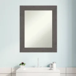 24" X 30" Non-Beveled Rustic Plank Gray Bathroom Wall Mirror - Amanti Art -Lunara Bath Store GUEST 52f780cd dfcb 4fe5 9b3c 740cff19f984