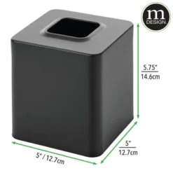 MDesign Metal Square Facial Tissue Box Cover Holder, Light Gray -Lunara Bath Store GUEST 55fe2f04 1a61 4239 96c5 aa0bc881a45c