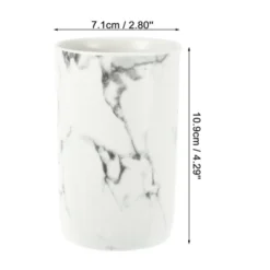 Unique Bargains Bathroom Toothbrush Tumblers Ceramic Toothbrush Cups For Bathroom Kitchen Black White 4.29''x2.80'' 1Pc -Lunara Bath Store GUEST 57c17b0d e24a 43e2 b03b 9677e4efc07c
