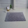 Knightsbridge Luxurious Block Pattern High Quality Year Round Cotton With Non-Skid Back Bath Rug Silver -Lunara Bath Store GUEST 58557ce1 8bef 4b1b 9d01 e9f60460edb0