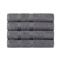 Smart Dry 4 Piece Plush Quick-Drying Highly-Absorbent Solid 100% Cotton Bath Towel Set By Blue Nile Mills -Lunara Bath Store GUEST 5886bdec 6499 4062 ae19 ed83d7616151