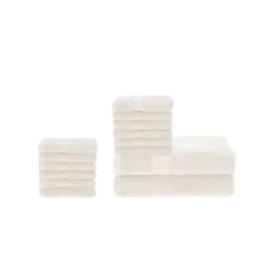 2 Piece Bath Towel And 12 Piece Face Towel Set, Rayon From Bamboo And Cotton, Plush And Thick, Solid Terry Towels With Dobby Border By Blue Nile Mills -Lunara Bath Store GUEST 59aed0f6 c1ae 416c 9f45 55d556cb6323