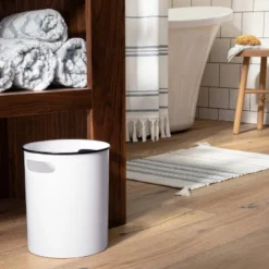 Metal Bath Wastebasket White/Black - Hearth & Hand™ With Magnolia