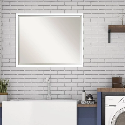29" X 23" Svelte Framed Bathroom Vanity Wall Mirror White - Amanti Art 8 29" X 23" Svelte Framed Bathroom Vanity Wall Mirror White - Amanti Art - Image 6