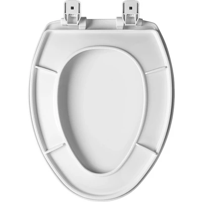Caswell Never Loosen Elongated Antimicrobial Plastic Soft Close Toilet Seat White - Mayfair By Bemis 4 Caswell Never Loosen Elongated Antimicrobial Plastic Soft Close Toilet Seat White - Mayfair By Bemis - Image 2