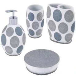 Avanti Dotted Circles 4 Pc Bath Accessory Set