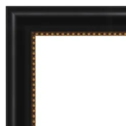 Amanti Art Manhattan Black Petite Bevel Bathroom Wall Mirror 28 X 22 In.