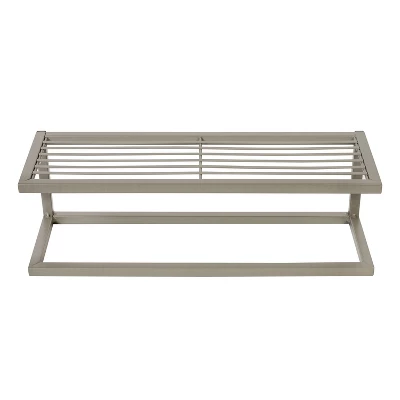 Honey-Can-Do Steel Bathroom Slatted Shelf With Towel Bar Gray 5 Honey-Can-Do Steel Bathroom Slatted Shelf With Towel Bar Gray - Image 3