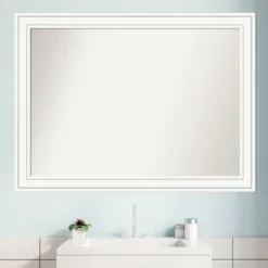 43" X 32" Non-Beveled Craftsman Wood Bathroom Wall Mirror White - Amanti Art -Lunara Bath Store GUEST 5d290492 c2e7 47fd a665 d448bd2d5e08