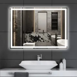 HOMLUX Dimmable Rectangular LED Bathroom Mirror Auto-off Anti-fogging And 3 Color With Smart Touch Control -Lunara Bath Store GUEST 60d7e012 8e46 4e9a a67a 27b382854191