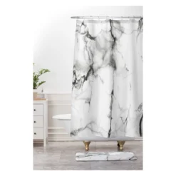 24"x36" Chelsea Victoria Bath Mat Black/White - Deny Designs