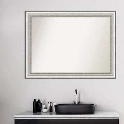 43" X 32" Non-Beveled Salon Silver Bathroom Wall Mirror - Amanti Art 10 43" X 32" Non-Beveled Salon Silver Bathroom Wall Mirror - Amanti Art - Image 8