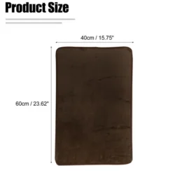 Unique Bargains Solid Color Pattern Bathroom Rugs Polyester Bath Mat Machine Washable Brown 60x40cm -Lunara Bath Store GUEST 630c8554 9e14 480e a8a3 14a380fcf344