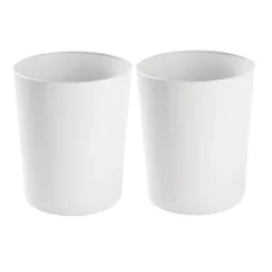 MDesign Metal Round Small Trash Can Wastebasket, 2 Pack -Lunara Bath Store GUEST 65449a4f 7f05 4d96 afd6 bbd1acf4f06c