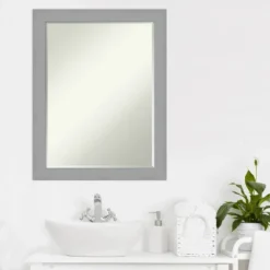 Brushed Petite Bevel Bathroom Wall Mirror -Lunara Bath Store GUEST 655faf32 6b19 4572 93d0 080042cc26ff