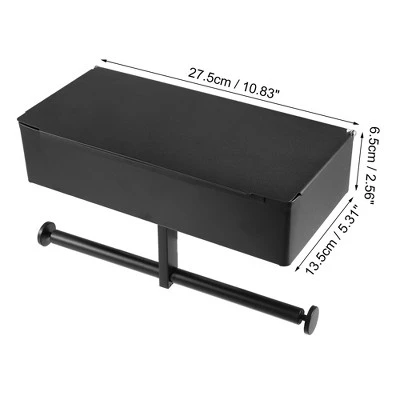 Unique Bargains Wall-Mount For Kitchen Bathroom Toilet Double Roll Tissue Holder Black 1 Pcs 5 Unique Bargains Wall-Mount For Kitchen Bathroom Toilet Double Roll Tissue Holder Black 1 Pcs - Image 3