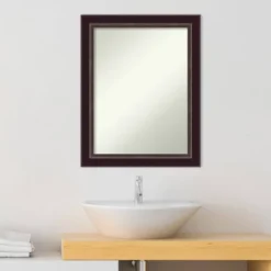 22" X 28" Non-Beveled Signore Bronze Wood Bathroom Wall Mirror - Amanti Art -Lunara Bath Store GUEST 66d04830 e961 4338 ac19 b030971b5bf0