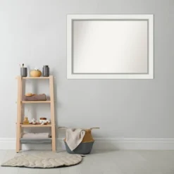 44" X 33" Non-Beveled Eva Bathroom Wall Mirror White - Amanti Art -Lunara Bath Store GUEST 69a0e7e5 4d09 463e aec3 f6194865fa6d