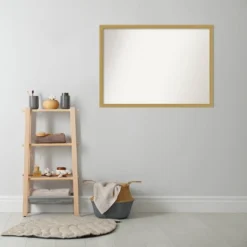 40" X 29" Non-Beveled Grace Narrow Bathroom Wall Mirror Brushed Gold - Amanti Art -Lunara Bath Store GUEST 69b4fc90 e3ae 48b7 b8b6 96373a86f913