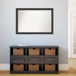 40" X 28" Non-Beveled Rustic Plank Espresso Narrow Bathroom Wall Mirror - Amanti Art -Lunara Bath Store GUEST 6c32efe5 13f9 4eed 8ac1 15ce8483b409