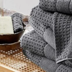 Market & Place Cotton Quick Dry Waffle Weave 4-Pack Bath Towel Set -Lunara Bath Store GUEST 6c959079 657b 41ca 86e9 382cb9ae056d