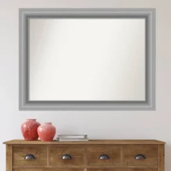44" X 33" Non-Beveled Peak Polished Nickel Bathroom Wall Mirror - Amanti Art -Lunara Bath Store GUEST 6dbb79ca b116 4626 ae03 5570f1ee004f