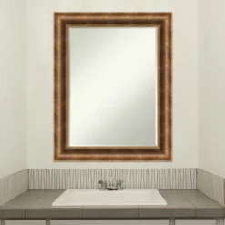 Amanti Art Manhattan Bronze Petite Bevel Wood Bathroom Wall Mirror 29.5 X 23.5 In. -Lunara Bath Store GUEST 6f3dffd2 860f 42bb 8d9f 49322a704796