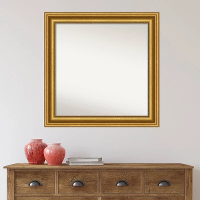 32" X 32" Non-Beveled Parlor Bathroom Wall Mirror Gold - Amanti Art 8 32" X 32" Non-Beveled Parlor Bathroom Wall Mirror Gold - Amanti Art - Image 6
