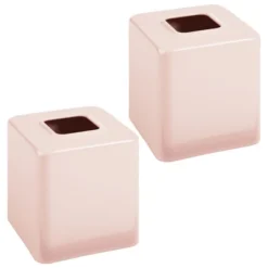 MDesign Metal Square Paper Facial Tissue Box Cover Holder - 2 Pack -Lunara Bath Store GUEST 767240c2 72bf 4966 86af 6a2020a346f7